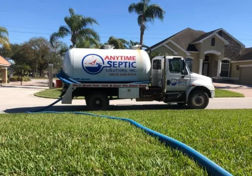 Anytime Septic Solutions Inc. Pumping a septic tank in Lakeland Florida